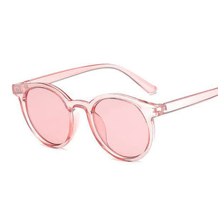 Women's Plastic Frame Round Shaped Vintage Trendy Sunglasses