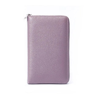 Men's Genuine Leather Solid Pattern Slot Pocket Trendy Wallets