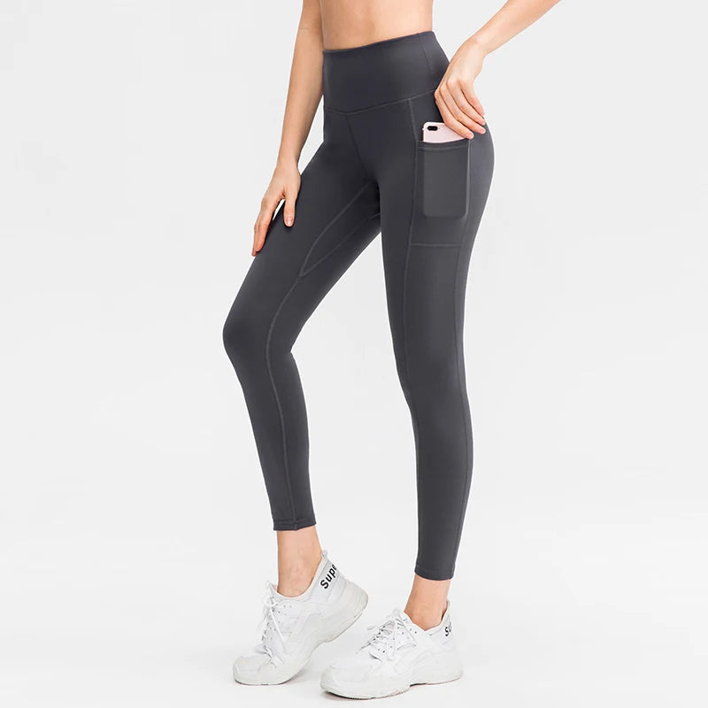 Women's Polyester High Waist Elastic Closure Sports Wear Leggings