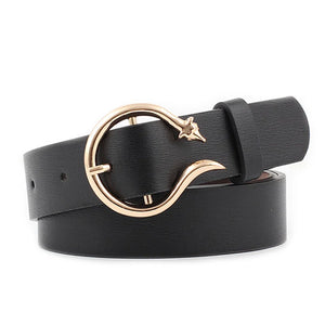 Women's 100% PU Buckle Closure Solid Pattern Trendy Waist Belts