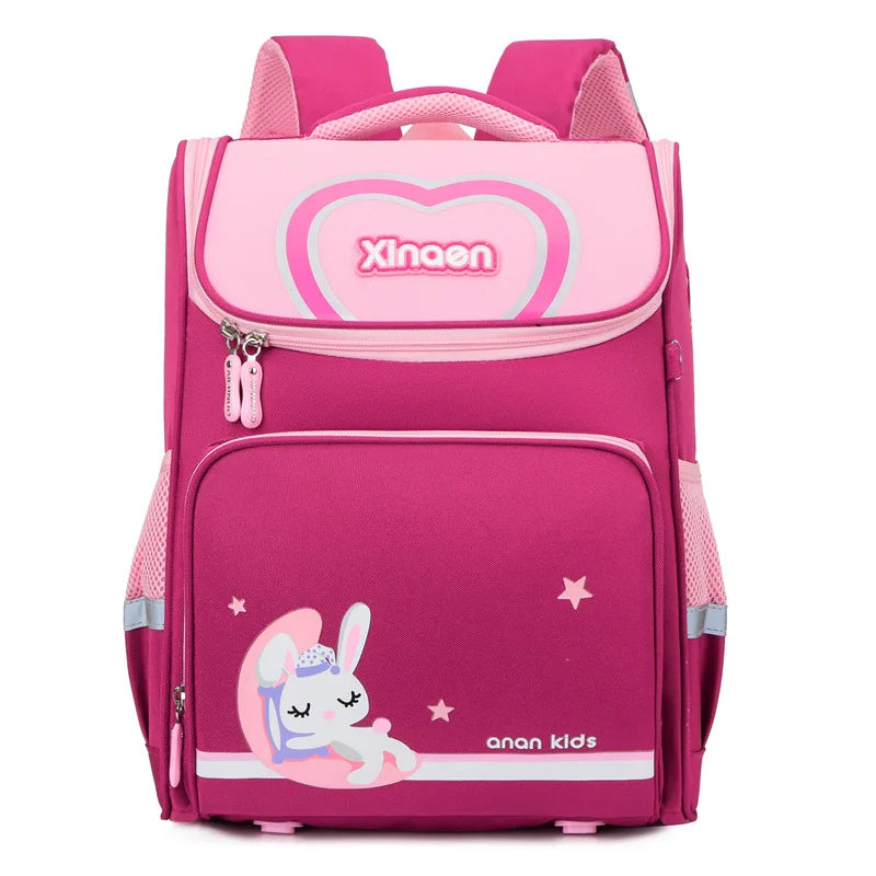 Kid's Nylon Zipper Closure Cartoon Pattern Trendy School Backpack