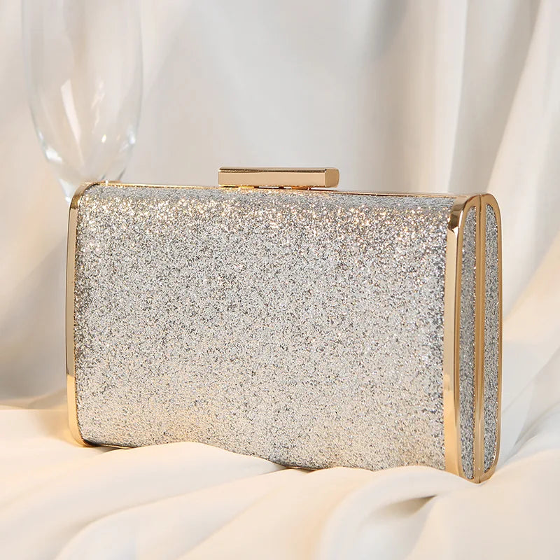 Women's PU Hasp Closure Sequined Luxury Bridal Wedding Clutch