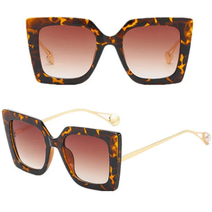 Women's Alloy Frame Polycarbonate Lens Square Shaped Sunglasses