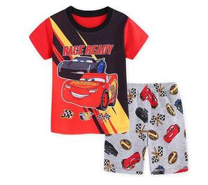 Kid's Boy Cotton O-Neck Short Sleeves Breathable Sleepwear Set