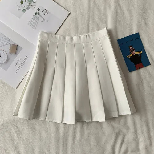 Women's Polyester High Waist Pleated Pattern Casual Wear Skirts