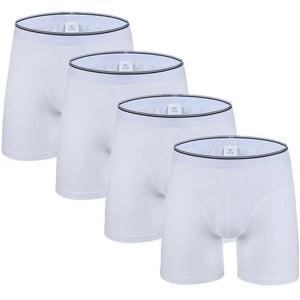 Men's 4 Pcs Cotton Breathable Solid Pattern Loose Boxer Shorts