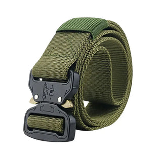 Men's Metal Buckle Closure Plain Pattern Trendy Military Belts