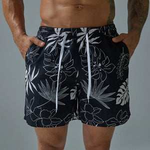 Men's Polyester Drawstring Closure Quick-Dry Swimwear Shorts