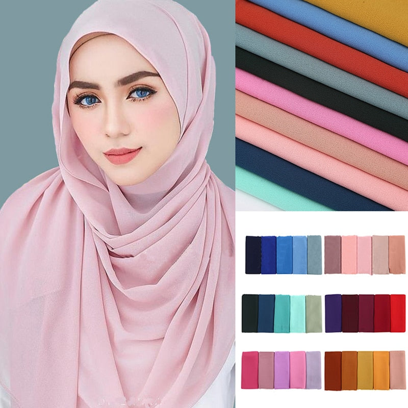 Women's Arabian Rayon Headwear Solid Pattern Casual Hijabs