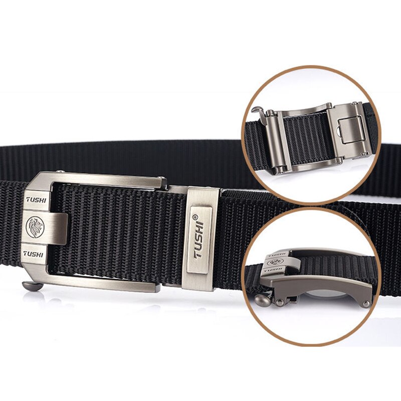 Men's Canvas Buckle Closure Solid Pattern Tactical Military Belts