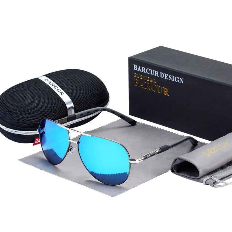 Men's Stainless Steel Frame TAC Lenses Oval Luxury Sunglasses