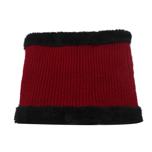 Men's Faux Fur Skullies Beanies Knitted Pattern Casual Warm Cap