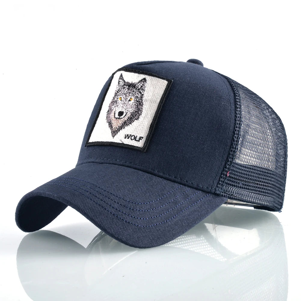 Men's Cotton Adjustable Strap Sun Protection Animal Pattern Cap