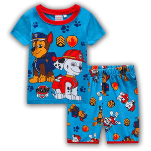 Kid's Boy Cotton O-Neck Short Sleeves Breathable Sleepwear Set