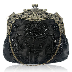 Women's Polyester Hasp Closure Sequined Pattern Shoulder Bag