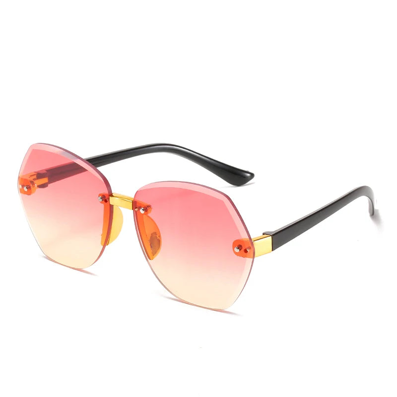 Kid's Polycarbonate Frame Polygon Shape Vintage Polygon Sunglasses