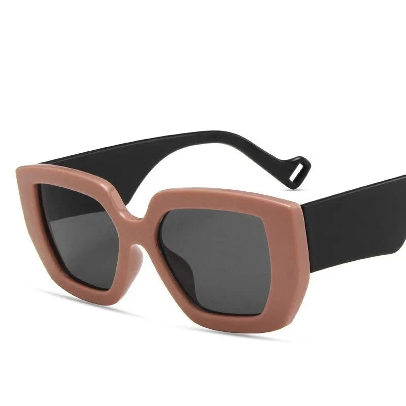 Women's Resin Frame Polycarbonate Lens Square Shaped Sunglasses