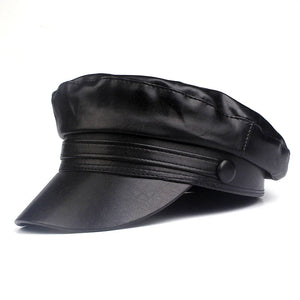 Women's Faux Leather Sun Protection Trendy Casual Wear Beret Hats