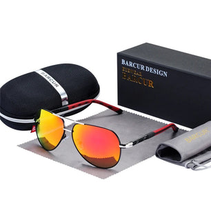 Men's Stainless Steel Frame TAC Lenses Oval Luxury Sunglasses