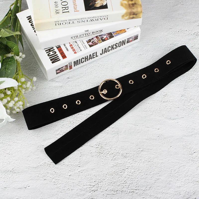 Women's Canvas Adjustable Strap Pin Buckle Closure Solid Belts