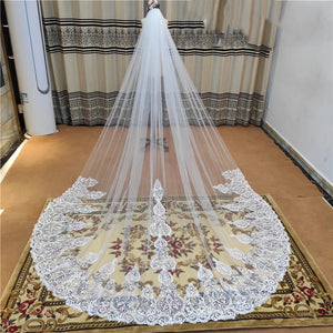 Women's Polyester Applique Edge One-Layer Bridal Wedding Veils