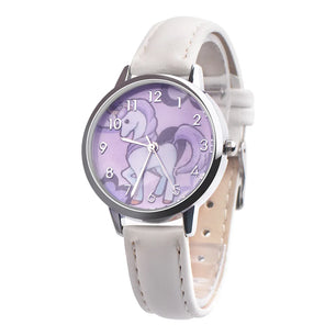 Kid's Alloy Frame Buckle Clasp Round Shaped Automatic Watch