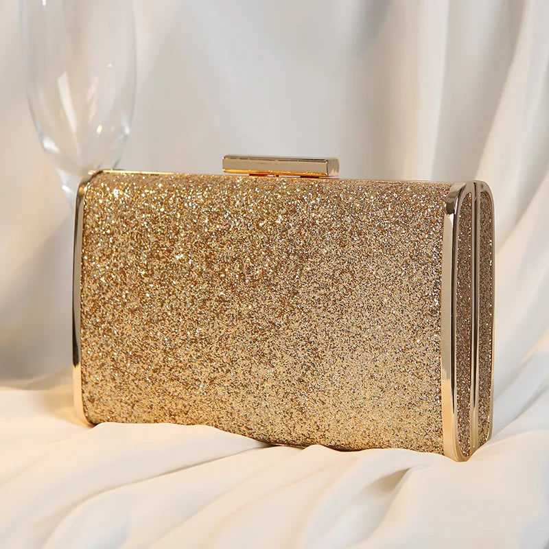 Women's PU Hasp Closure Sequined Luxury Bridal Wedding Clutch