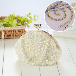 Women's Beaded Hasp Closure Bridal Wedding Luxury Pearl Clutch