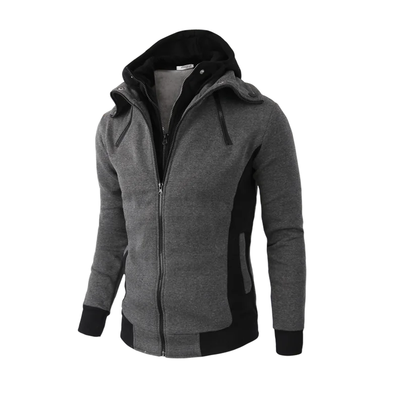 Men's Cotton Full Sleeves Zipper Closure Hooded Casual Sweater