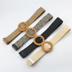 Women's Canvas Adjustable Strap Pin Buckle Closure Solid Belts