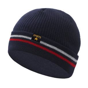 Men's Acrylic Skullies Beanies Striped Pattern Casual Warm Cap