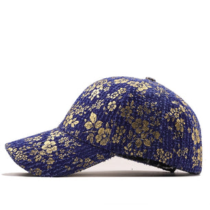 Women's Cotton Floral Pattern Casual Wear Baseball Snapback Caps