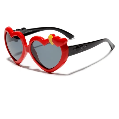 Kid's Acetate Frame TAC Lens Heart Shaped Flexible Sunglasses