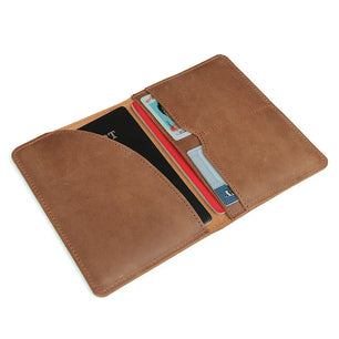 Men's Genuine Leather Solid Pattern Card Holder Vintage Wallet