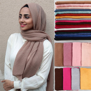 Women's Arabian Cotton Head Wrap Solid Pattern Casual Hijabs