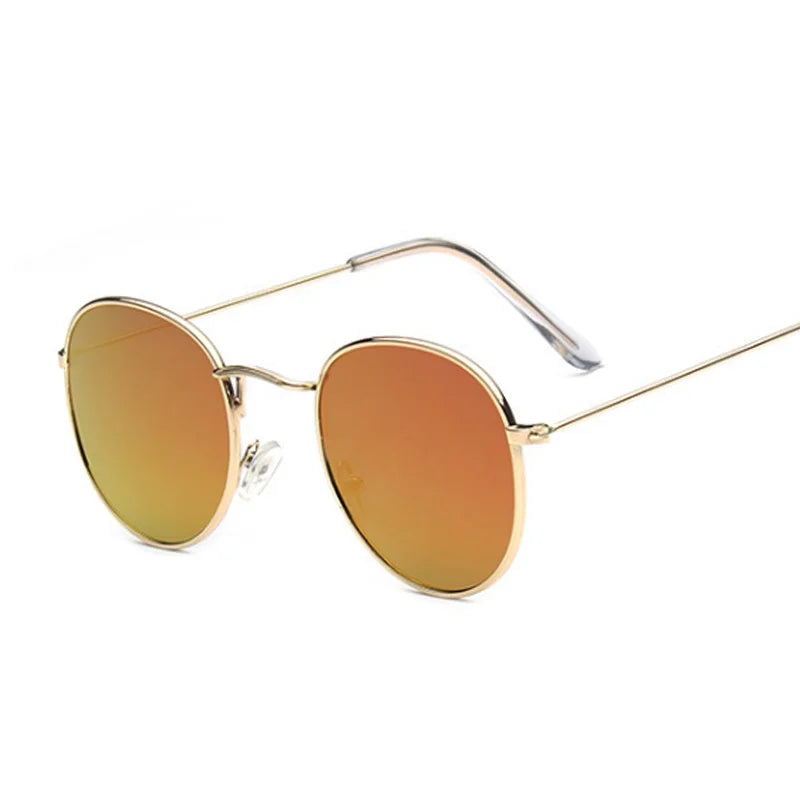 Women's Alloy Frame Acrylic Lens Oval Shaped Classic Sunglasses