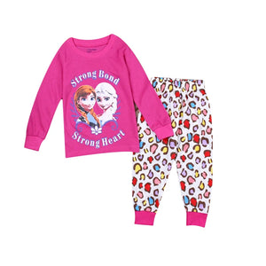 Kid's Girl Cotton O-Neck Long Sleeve Trendy Sleepwear Pajamas Set