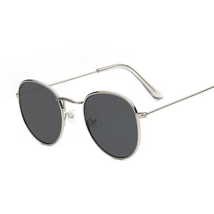 Women's Alloy Frame Acrylic Lens Round Shaped Trendy Sunglasses