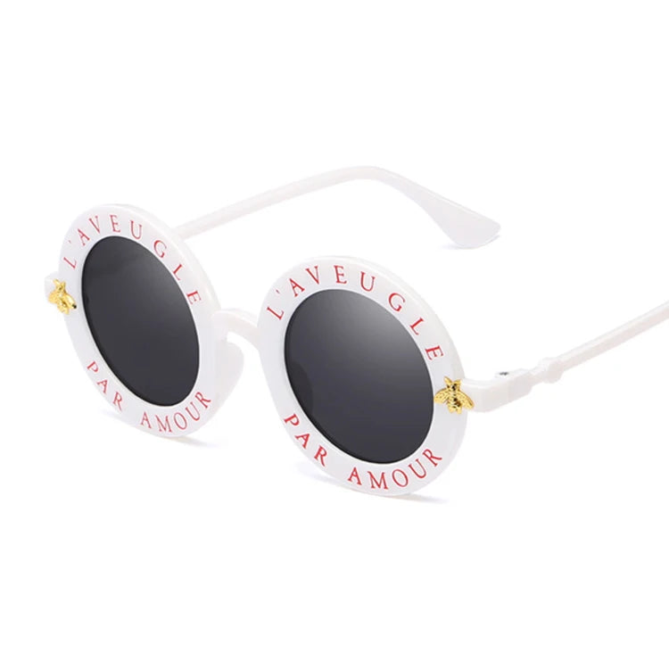 Women's Alloy Frame Acrylic Lens Round Shape UV400 Sunglasses