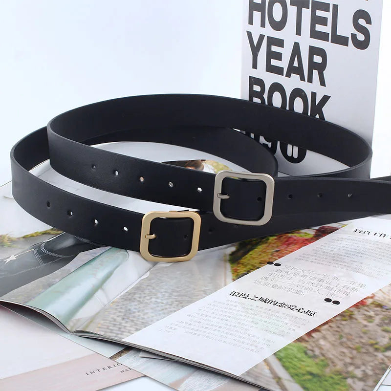 Women's PU Alloy Buckle Closure Square Pattern Trendy Belts