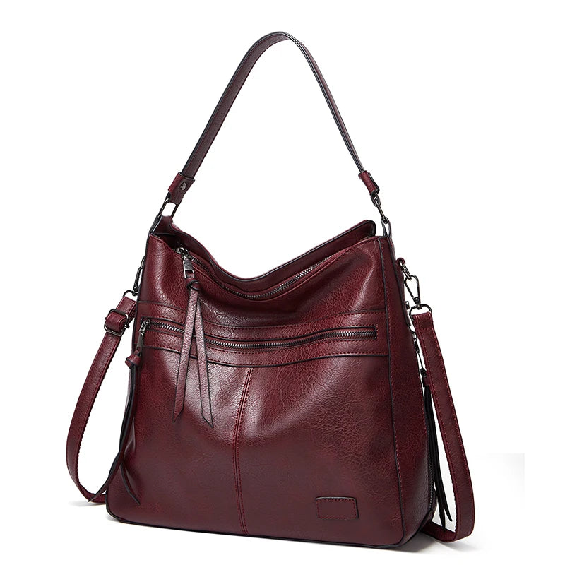 Women's PU Zipper Closure Solid Pattern Casual Shoulder Bag