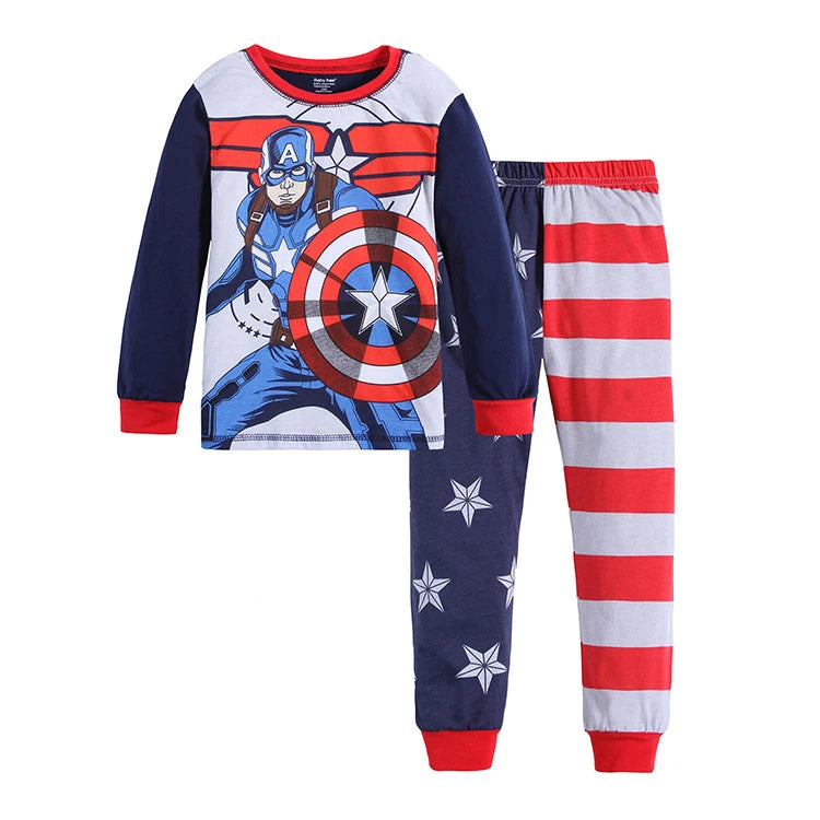 Kid's Boy Cotton O-Neck Full Sleeves Breathable Sleepwear Set