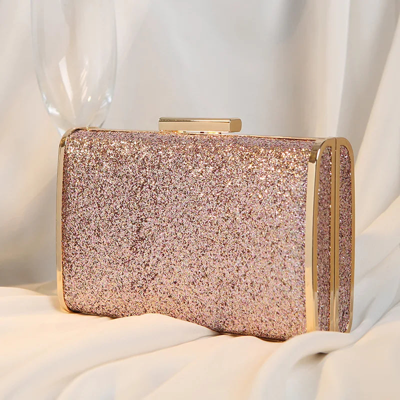 Women's PU Hasp Closure Sequined Luxury Bridal Wedding Clutch