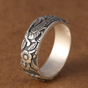 Women's 925 Sterling Silver Animal Pattern Wedding Party Ring