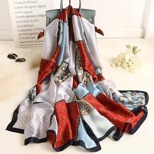 Women's Silk Neck Wrap Printed Pattern Trendy Beach Scarves