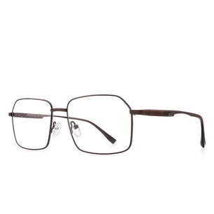 Men's Plastic Titanium Frame Full-Rim Rectangle Optical Glasses