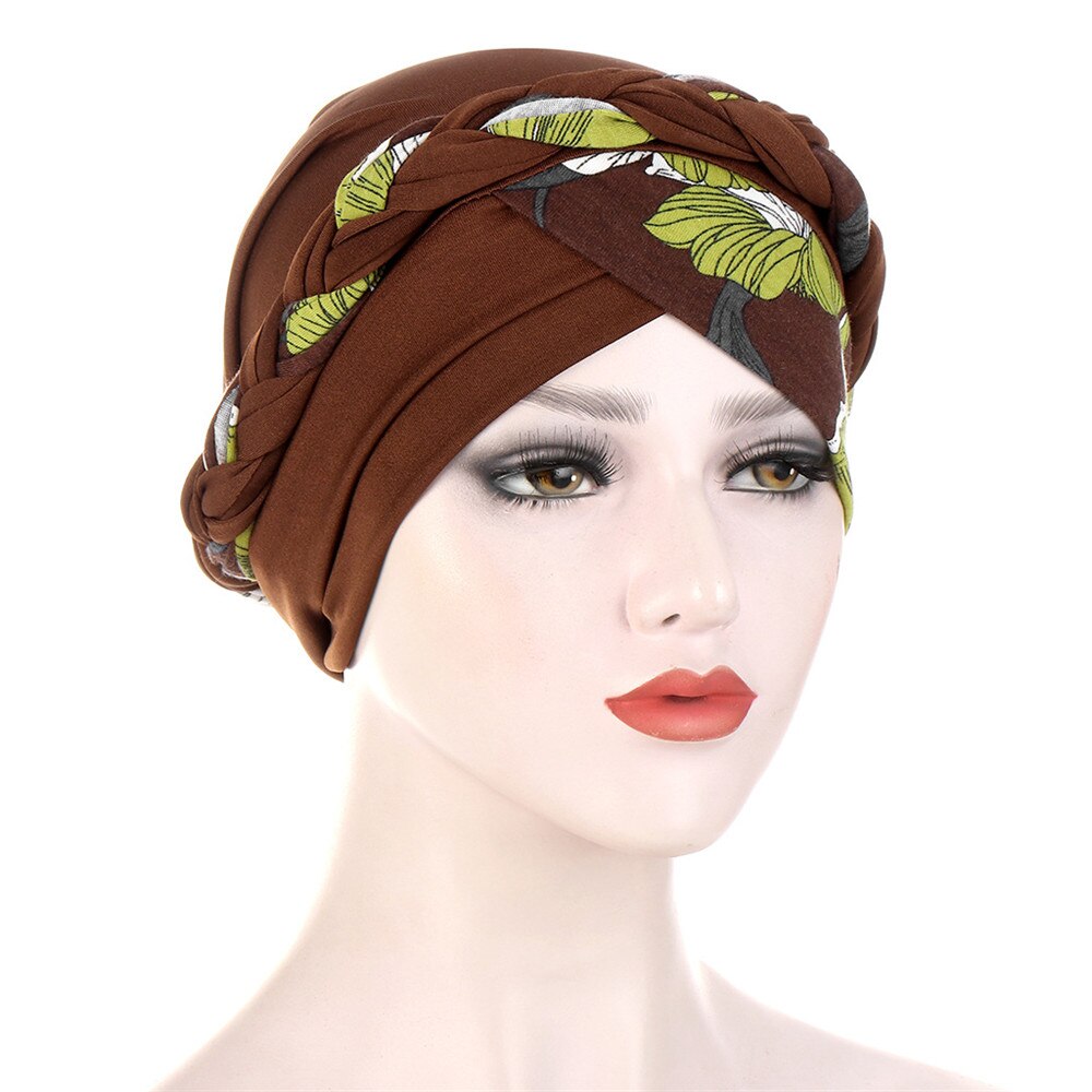 Women's Arabian Polyester Head Wrap Printed Pattern Turban Hijabs