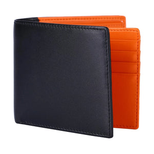 Men's Genuine Leather Solid Pattern Slot Pocket Trendy Wallets