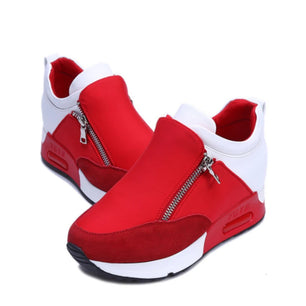 Women's Cotton Zipper Closure Sports Wear Soft Running Sneakers