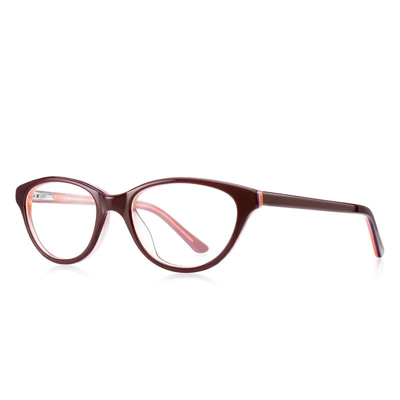 Kid's Cat Eye Acetate Frame Light Blocking Trendy Computer Glasses